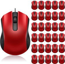 30 Pack USB Wired Mouse 3 Button Corded Computer Mice Bulk USB Mouse for PC Desk picture