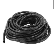 20Ft Spiral Cable Wrap 1/2 Inch Wire Organizer Sleeve Cord Management Black picture