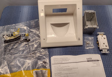 Data Comm Recessed Low Voltage Media w/20 amp Duplex Receptacle, 45-0032-WH picture