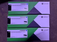 Lexmark C331HC0 H Cyan High Yield Return Program Print Cartridge Lot of 3 NEW picture