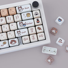 PBT Keycaps 143 Keys Cute Keycaps Dye-Sublimation Kitty-Cat Keycaps Set MOA P... picture