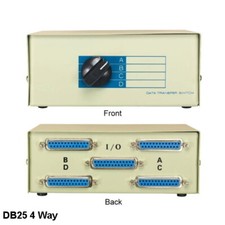 KNTK 4-Way DB25 Manual Data Transfer Switch Box Rotary for Parallel Printer PC picture