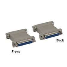 10x DB25 Female/Female Null Modem Adapter 25Pin Crossover Shield Molded RS232 picture