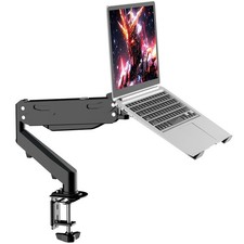 2in1 Laptop Desk Monitor Mount Gas Spring Arm Stand Vented Tray Holder VESA picture