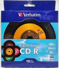Vtg 10 pack VERBATIM 700MB Digital Vinyl CD-R Media Disc 97935 New Sealed picture