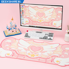 GeekShare Large Mouse Pad Wrist Rest Non-Slip Rubber Mouse Mat Star Wing Pink picture
