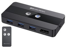 Cable Matters USB 3.0 KVM Switch DisplayPort 1.4 8K 2 Computers 3 USB W/ Remote picture
