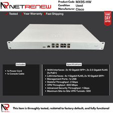 MX95-HW  Cisco Meraki  Cloud Managed Router Security Appliance  Tested picture