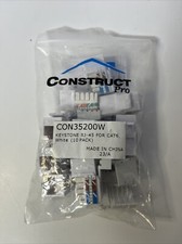 Construct Pro RJ45 Cat6 Keystone Jack (10-Pack, White) picture