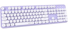 UBOTIE Colorful Computer Wireless Keyboards Mouse Combos, Typewriter Flexible Ke picture