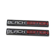 2X Chrome Metal Black Edition Logo Car Emblem Auto Badge 3D Black&White&Red picture
