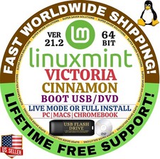 Linux MINT 21.2 USB VICTORIA Cinnamon 64-Bit Live Boot, Full Install for MAC, PC picture