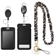 Stretchy Lanyard Retractable ID Badge Holder Detachable Keychain Teacher Keys picture