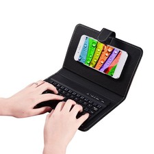 Wireless Keyboard with Leather Case for iOS Android picture