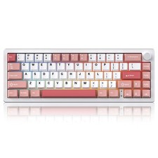 NABI NB1 65% Wireless Mechanical Gaming Keyboard, RGB, Aluminum, 66 Keys SLV/PNK picture