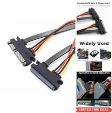 SATA Extension Cable 22 Pin Male to Female 19.7 Inches 6Gbps Braided Shielded picture
