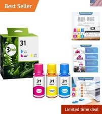 Convenient 31 Ink Bottles Set - Cyan, Magenta & Yellow for Smart-Tank Inkjet picture