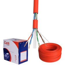 CAT6 1000FT Cable CCA UTP Unshielded Solid 23AWG Ethernet Network RJ45 Red picture