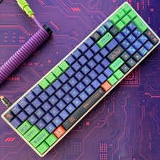 Eva Unit-01 Keycap Set, Cherry Profile, PBT, Cherry MX Stem, Dye-Sub Legends picture