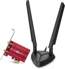 TP-Link WiFi 6E Intel AX210 AXE5400 PCIe Card for PC - Magnetic Base Red picture