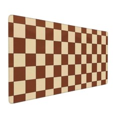 Brown Beige Checkered Large NonSlip Gaming Mouse Pad Desk Mat 35.4x15.7 Inch picture