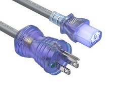 6ft NEMA 5-15P to C13 Computer Power Cord, 14 AWG SJT, 15A/125V, UL Listed, Gray picture