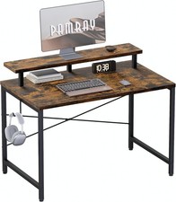 32 Inch Small Computer Desk with Monitor Stand, Simple Office Desk with Headphon picture