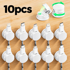 [WHITE] 10Pcs Per Pack Magnetic Cable Clips 360° Rotating Cord Organizer Holder picture