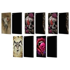 OFFICIAL SARAH RICHTER SKULLS LEATHER BOOK WALLET CASE COVER FOR AMAZON FIRE picture