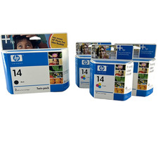HP 14 Ink Cartridges Lot 3 (2 Black 1 Tri-Color) New Sealed C5010DN picture