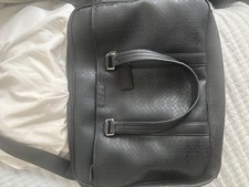 Coach Men's Business Bag Micro Signature Black PVC Razor Messenger Laptop Bag picture