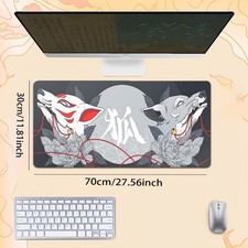 1pc High-Definition Printed Pattern Mouse Pad, Masked Fox Theme Pattern Trendy picture