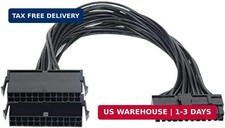 24 Pin 20+4 Dual Multiple PSU Power Supply Cable Splitter Adapter 1 Feet 18AWG f picture