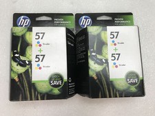 Lot of 2 Genuine HP 57 C9320FN Tri-Color Ink Cartridge Twin Pack EXP: MAR 2013 picture