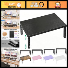 Adjustable Monitor Stand Riser, Laptop Desk Organizer, Office Accessories, Black picture