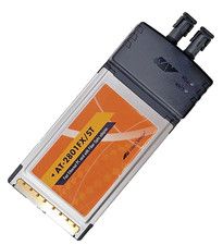 Allied Telesyn AT-2801FX/ST Ethernet PC Card w/ Fiber Optic Adapter picture