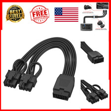 12VHPWR Conversion Cable 16 Pin 12+4 to Dual PCIe 8 Pin 6+2 600W 6.8 In 16AWG picture