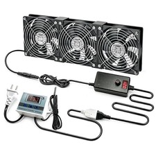 Dual Ball Cooling Fan 3x120mm AC Plug LED Temp Controller picture