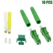 10 Pcs LC APC Duplex Single Mode Fiber Optic Optical Connector Adapter 2mm Green picture