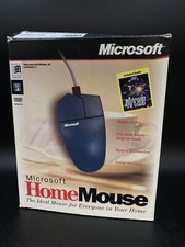 Microsoft Home Mouse 9-Pin Serial Port In Box W/ Disk Opened Box Vintage picture