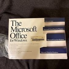 1990 The Microsoft. Office For Windows. Mouse Included. Contents Sealed. picture