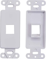 5 Pcs - 1 Port Decoration Wall Plate Keystone Insert 1 Gang White WallPlate picture