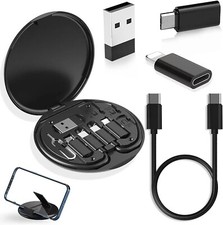USB C Multi Adapter Kit Micro USB Type C Adapter Charging Cable W/Box, Black picture