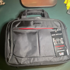 Eco Style Pro Tech Topload Padded Polyester Briefcase for 15.6 in Black/Red picture
