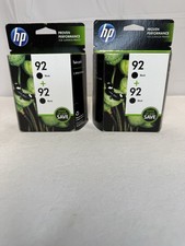 HP 92 C9362WN Black Ink Cartridges Lot Of 2 Genuine OEM Sealed Exp 10/2016 picture