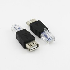 10pcs RJ45 Male To USB A Female Socket LAN Network Ethernet Router Plug Adapter picture