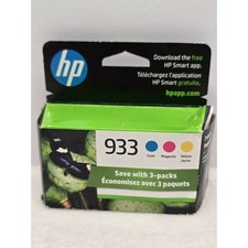 HP 933 Original Ink Cartridges 3-Pack Cyan Magenta Yellow N9H56FN Jan 2027 New picture