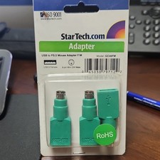 StarTech.com USB to PS/2 Adapter USB-A Female to 6-Pin Mini-DIN Male Green picture