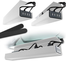Under Desk Cable Management Tray 2 Pack Adhesive Wire Organizer No Drill White picture