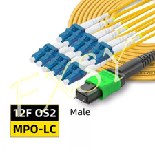 MPO Male to 6 LC Duplex UPC APC 12F OS2 SM Optical Fiber Breakout Jumper Cable picture